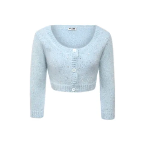 MIU MIU FW21 КРОП ТОП Женский Небесно-Синий