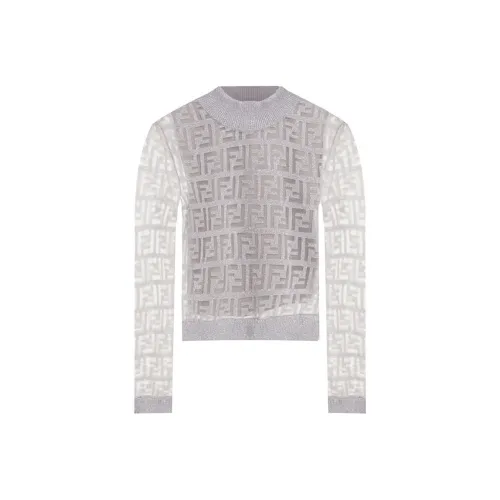 FENDI FW21 Slim Fit Свитер Women's Silver