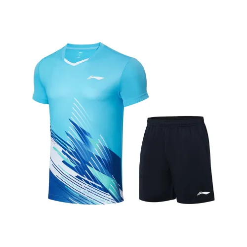 LINING Badminton Series Баскетбольный костюм унисекс цвет дельфиновый синий