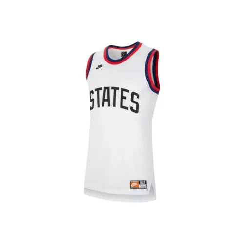 Nike Белый Мужская баскетбольная майка