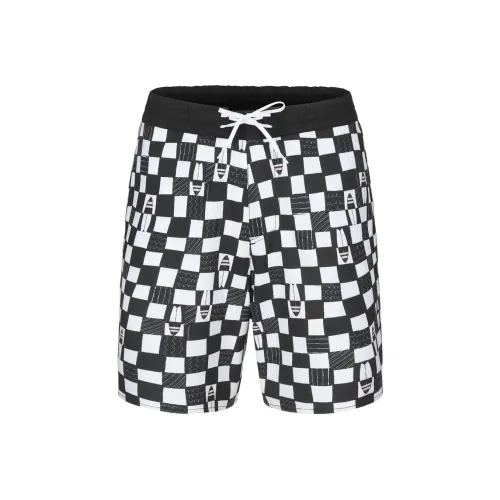 DECATHLON Шахматный узор Пляжные шорты Мужские Черный Белый