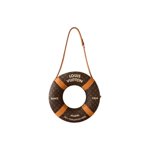 LOUIS VUITTON Холст Тисненый Плечевая Сумка Мужская Коричневая
