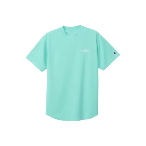 Champion T-Shirt Женская Светло-Синяя Зеленая