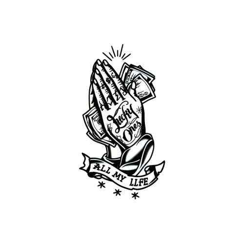 ZAIBIAN Prayer Hands OldSchool Временные Татуировки