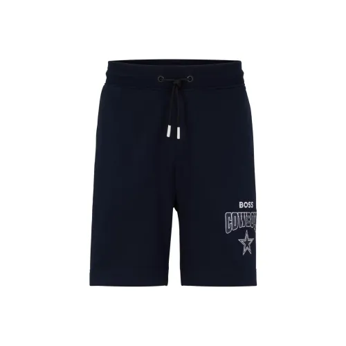 Hugo Boss x NFL Cotton Terry Шорты с совместным брендингом Повседневные шорты Мужские Синие
