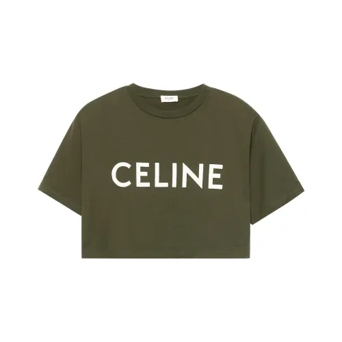 CELINE Темный хаки Женские короткие топы