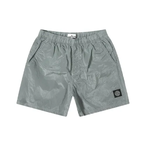 STONE ISLAND Серо-голубые мужские спортивные шорты