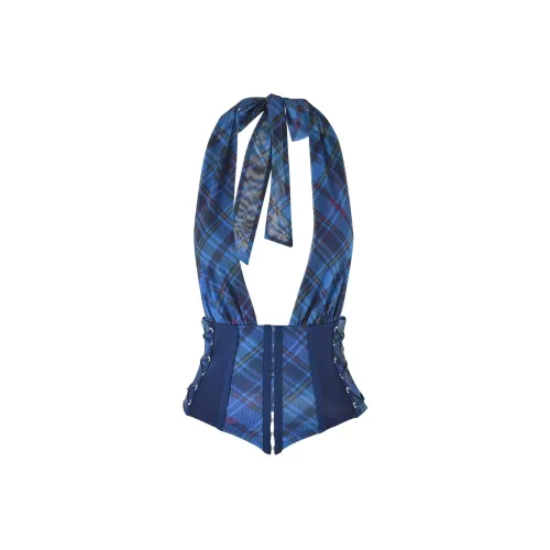 I.AM.GIA Майка Женская Синяя GINGHAM Синяя Клетка