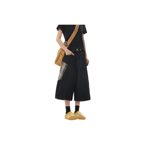 Pirkadat Черно-серый цвет унисекс джинсовые шорты