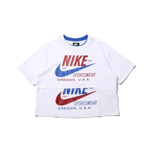 Nike Рукав с оборотом T-рубашка Женская Белая Версия для США