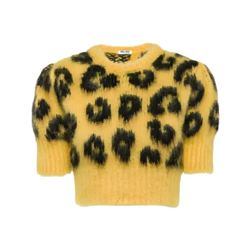 MIU MIU Свободный крой Свитер Женский Желтый