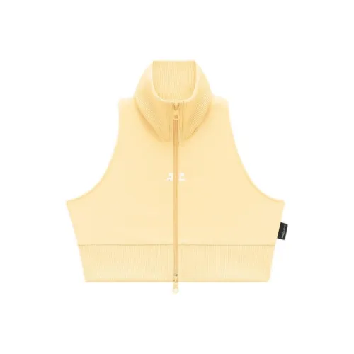 COURREGES SS24 INTERLOCK Трексовый костюм Укороченный жилет Майка Женские Поллен Цветочный Розовый