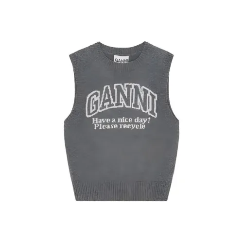 GANNI SS24 Майка Женская Frost Серый