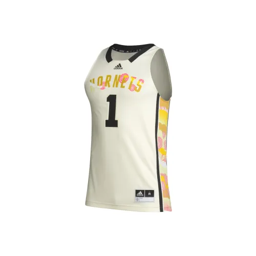 Adidas Баскетбольная Джерси Мужская Белая Черная