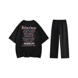 Комплект одежды (Черная рубашка с коротким рукавом + черные штаны)