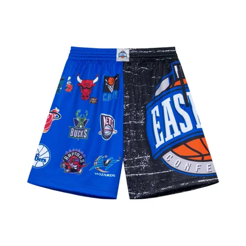 MITCHELL NESS Баскетбольные шорты Мужские Многоцветные Синий и Черный