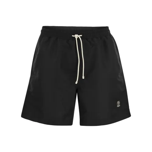 BRUNELLO CUCINELLI Черные Мужские Повседневные Шорты