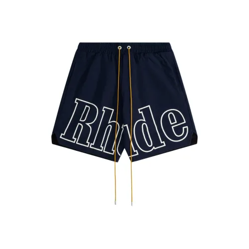 RHUDE Мужские Повседневные Шорты Морского Синего Цвета