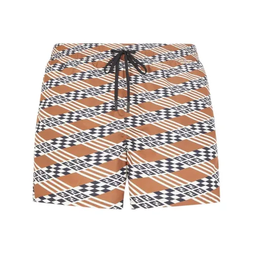 FENDI SS24 Пляжные шорты Мужские Коричневые