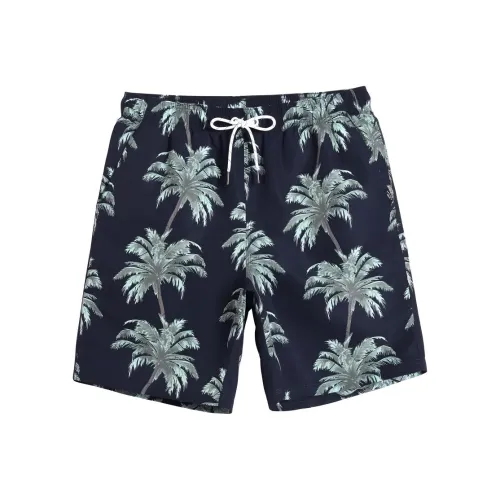 GAILANG Пляжные шорты Мужские Синие Основа Кокосовая пальма