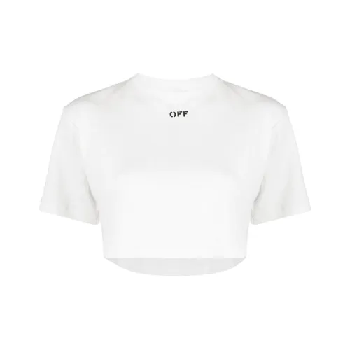 Off Белый SS21 Белый Женские Короткие Топы