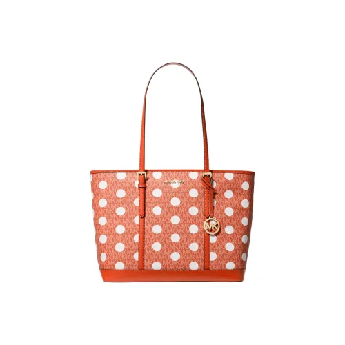 MICHAEL KORS Jet Set Покрытый холст Тоут Сумка Сумка для покупок Сумка Большая Женская Красная Глина