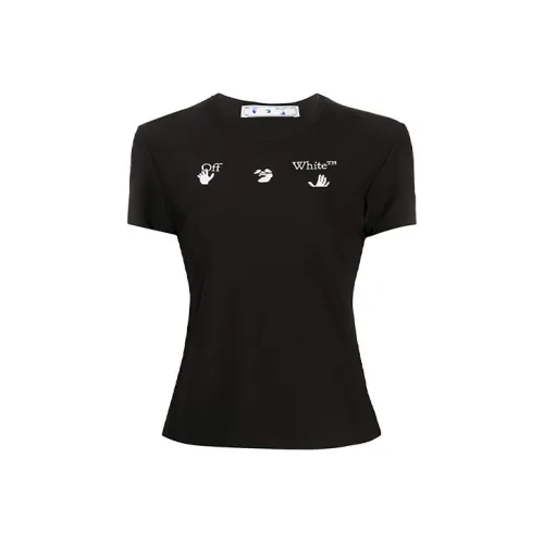 Off Белый Ss20 Черный Женские Футболки