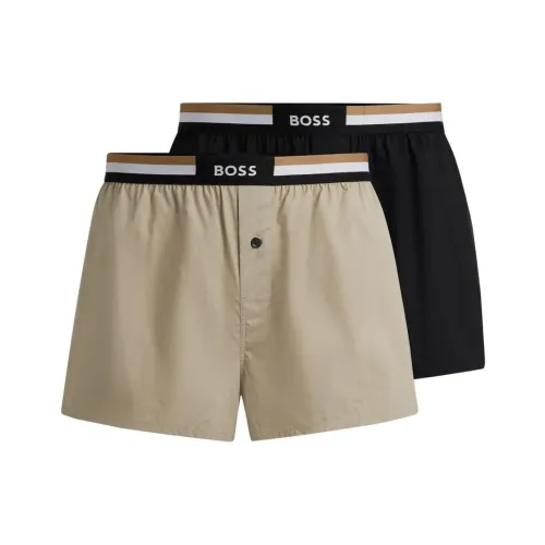 Hugo Boss Два пачка OF хлопка пижамные шорты с фирменными поясами повседневные шорты мужские 2 упаковки