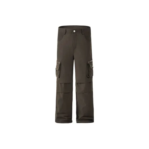 XAKA Весна Свободный крой Прямой крой Повседневные брюки Мужские Коричневый