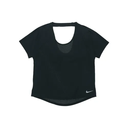 Nike Реглан-рукав Т-рубашка Женская Черная