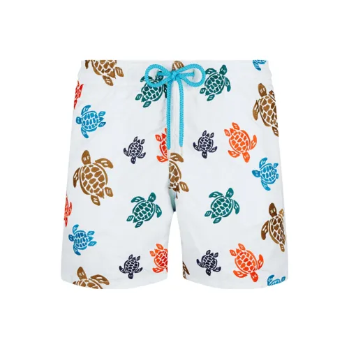 VILEBREQUIN Мужские вышитые купальные шорты RONDE DES Tortues плавательные шорты белый