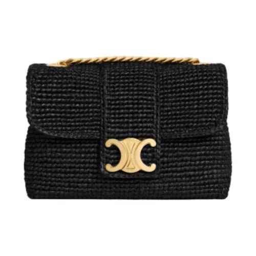 CELINE Victoire Растительный материал Сумка через плечо Сумка на плечо Мини Женская Черная