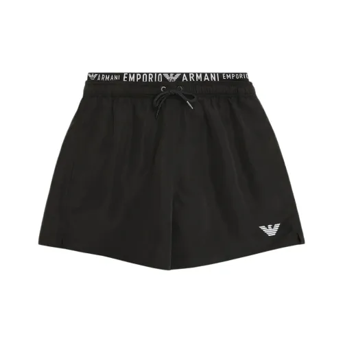 EMPORIO ARMANI Черные Мужские Пляжные Шорты