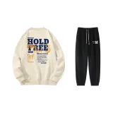 Комплект (Бежевый абрикос с длинным рукавом + черные штаны)