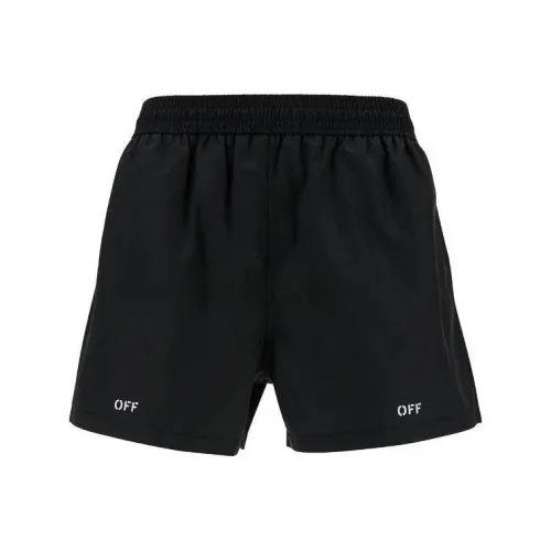 OFF Белые Плавательные шорты Свободный крой Мужской Черный