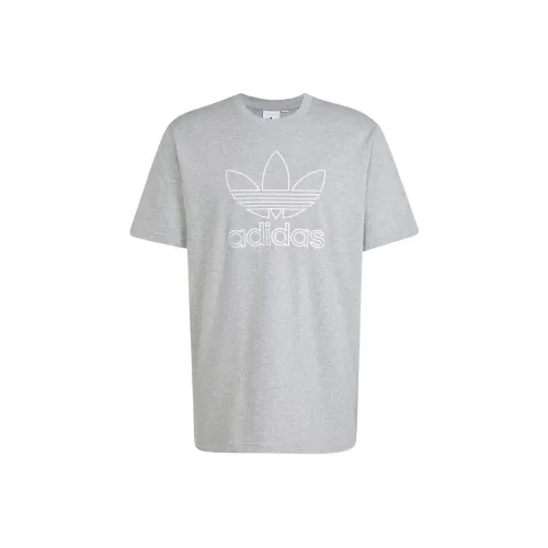 Adidas Originals ADICOLOR OUTLINE TREFOIL T Рубашка Мужская Средняя Серая Heather Цветочный Дизайн