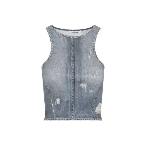 ACNE STUDIOS SS24 Майка Женская Синяя