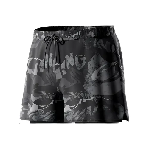 Плавательные шорты мужские черные камуфляж