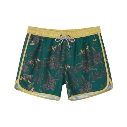 SURFCUZ Зеленые Цветочные Мужские Пляжные Шорты
