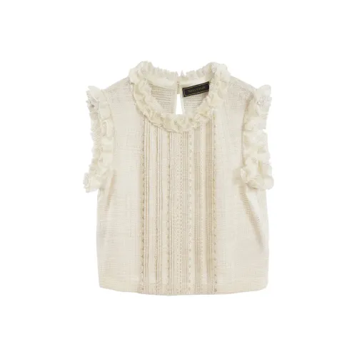 NancyCavally Экрю Женские Майки