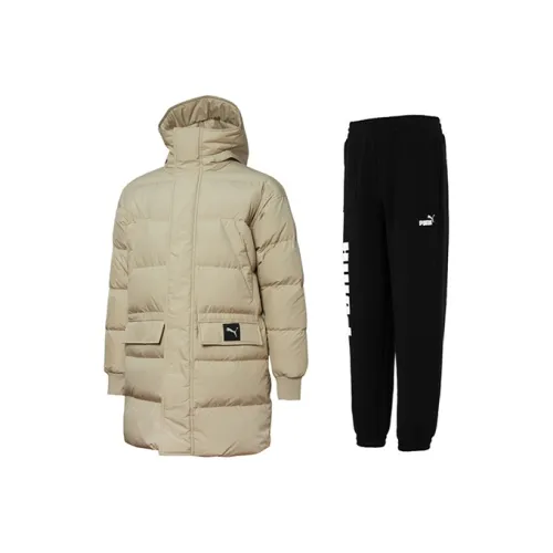 PUMA Хаки Топ + Черные Штаны Мужские Повседневные Спортивные Одежды