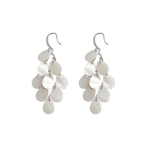 NATURALLYJOJO Оболочка Серьги Женские Белые