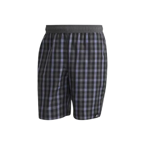 Adidas Классический Длина Check Плавание Шорты Плавки Мужской Черный