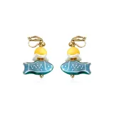 Серьги-клипсы "Милый Синий Рыбка", 1 пара