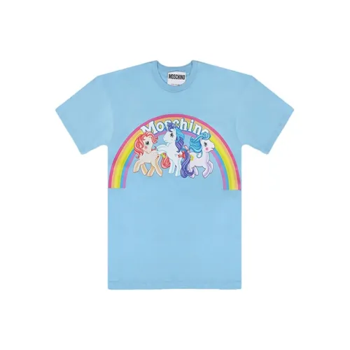 MOSCHINO Стандартная футболка женская синяя