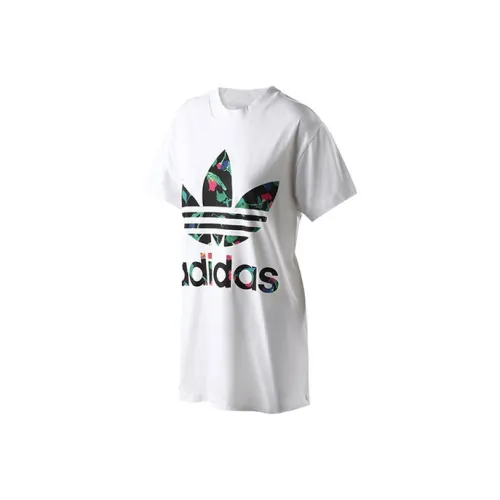 Adidas Originals Комплект с короткими рукавами T-рубашка Женская Белая