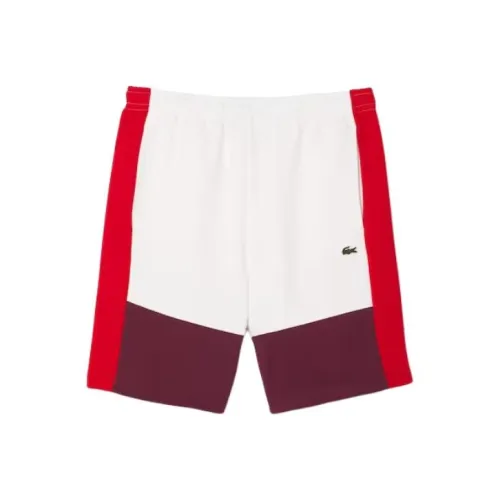 LACOSTE Повседневные шорты Мужские Белый Красный