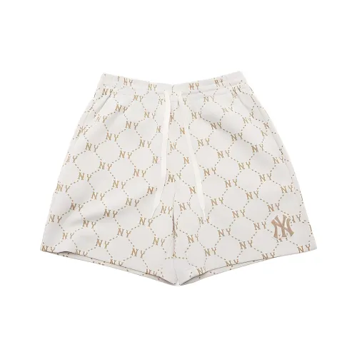 Mlb Base Logo Diamond Monogram Повседневные шорты Унисекс Кремовый