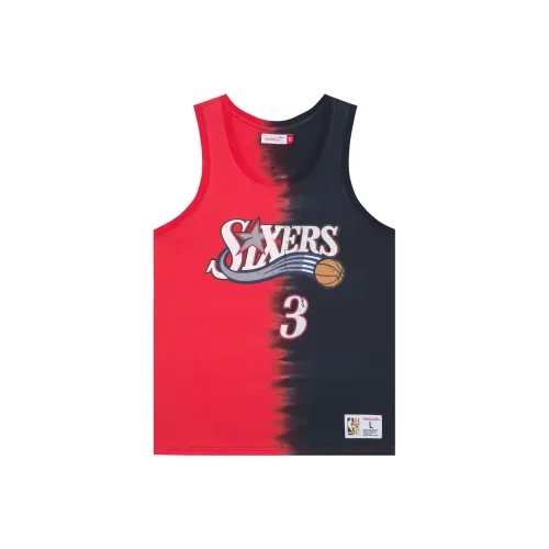 MITCHELL NESS Баскетбольная Джерси Мужская Красная Черная
