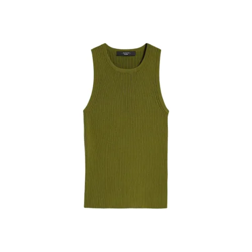 MaxMara Olimpo Collection Ткань в рубчик Rop In KNIT Майка Женская Зеленая